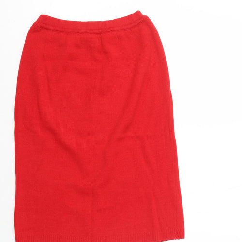 Link Fashion Womens Red Acrylic Straight & Pencil Skirt Size S