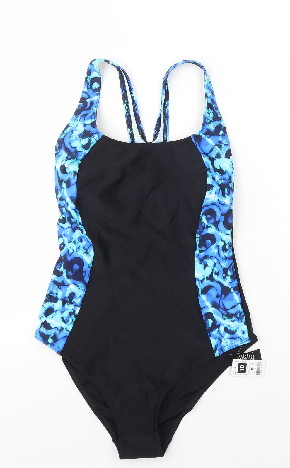 Dunnes Stores Womens Black Floral Polyamide One Piece Size 10