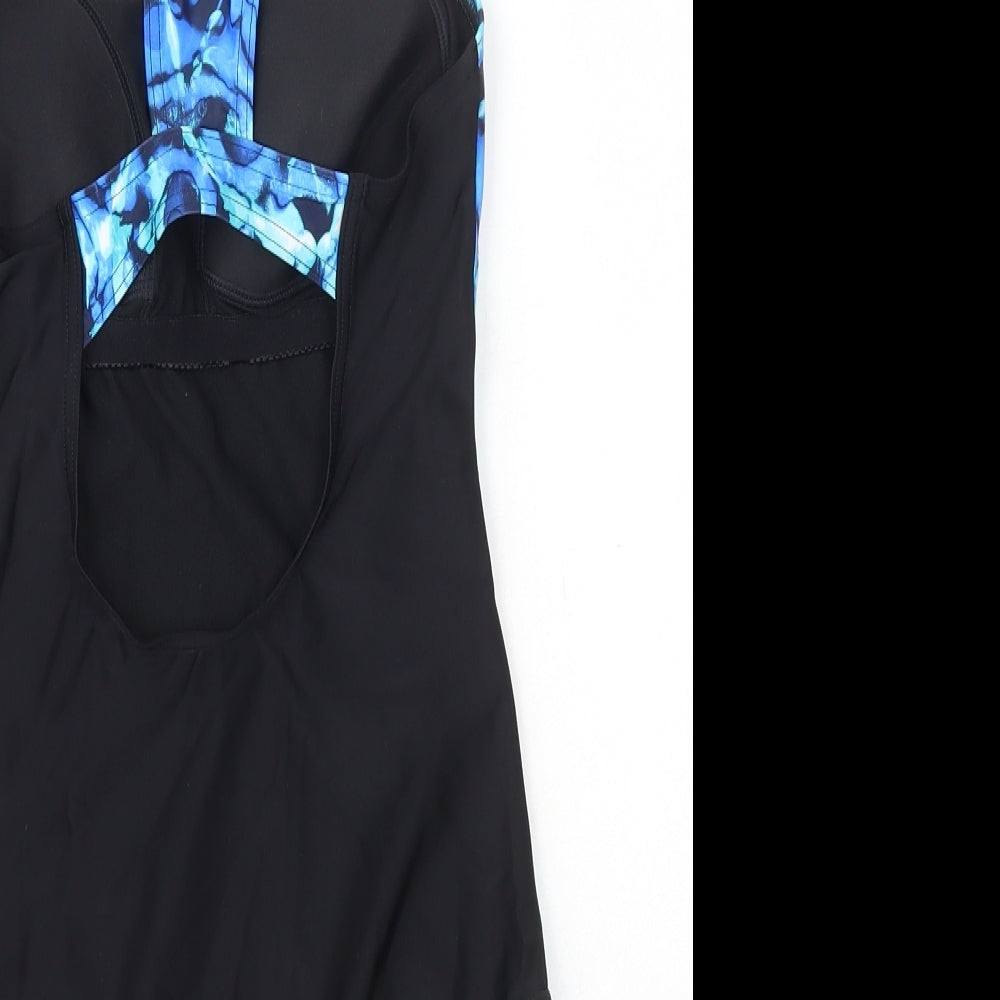 Dunnes Stores Womens Black Floral Polyamide One Piece Size 10