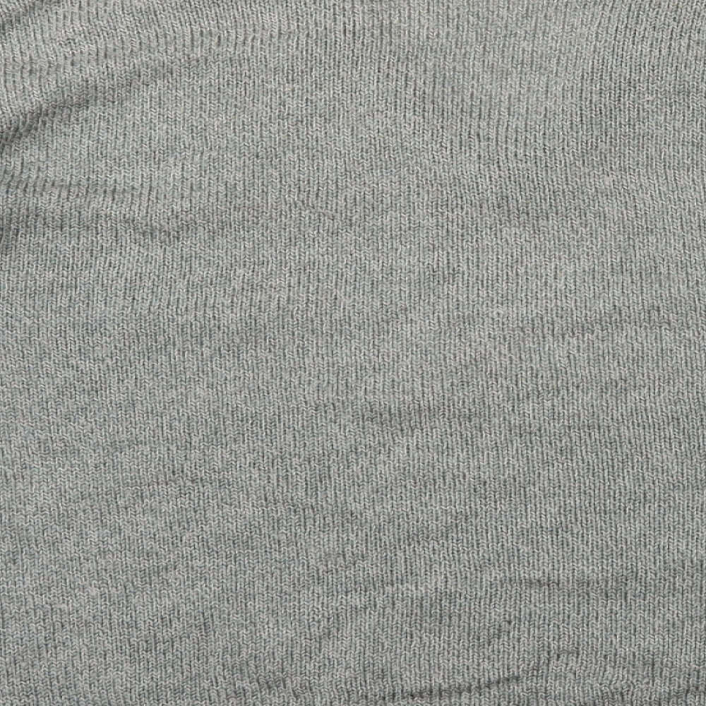 Tootal Womens Grey V-Neck Check Acrylic Pullover Jumper Size L