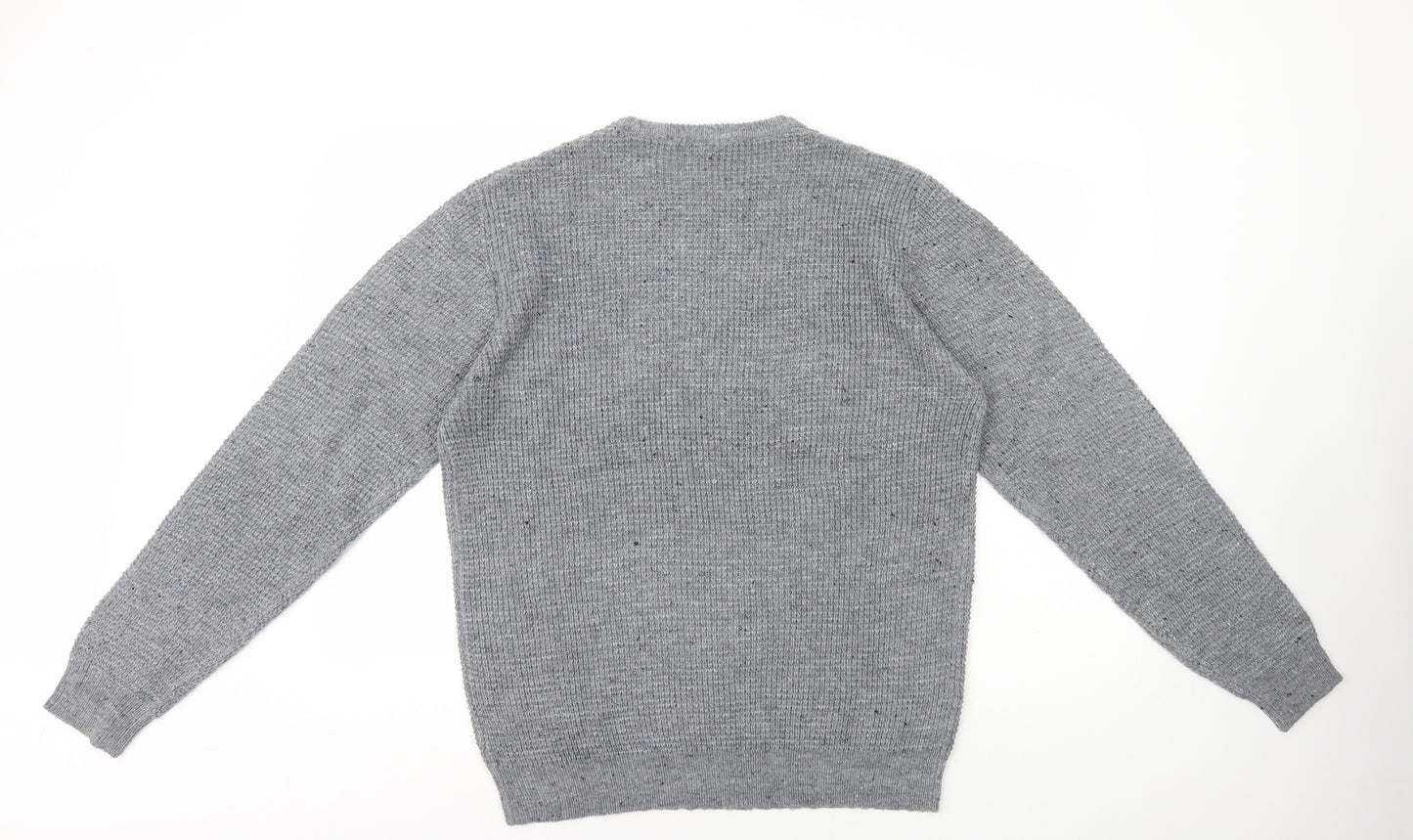 Primark Mens Grey Crew Neck Acrylic Pullover Jumper Size L