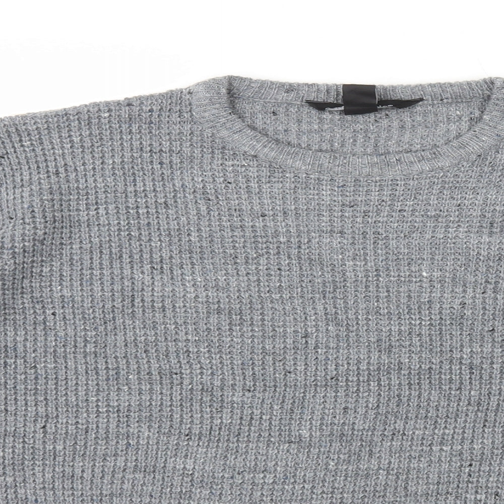 Primark Mens Grey Crew Neck Acrylic Pullover Jumper Size L