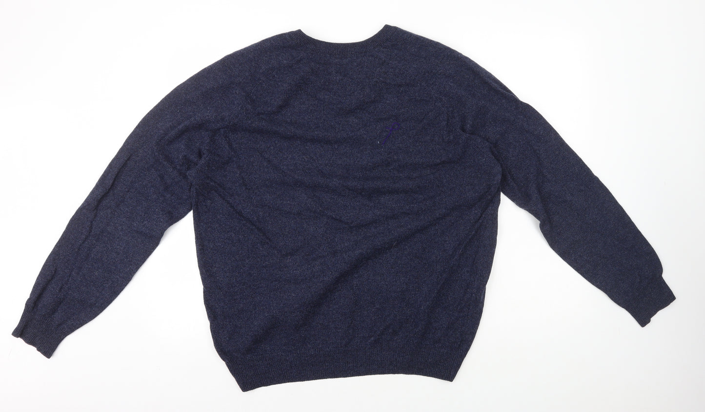 Blue Harbour Mens Blue V-Neck Wool Pullover Jumper Size M
