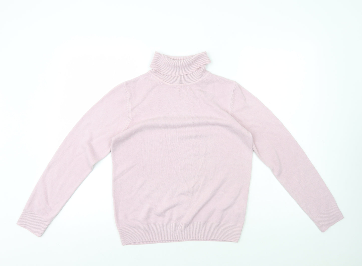 Marks and Spencer Womens Pink Roll Neck Acrylic Pullover Jumper Size 10