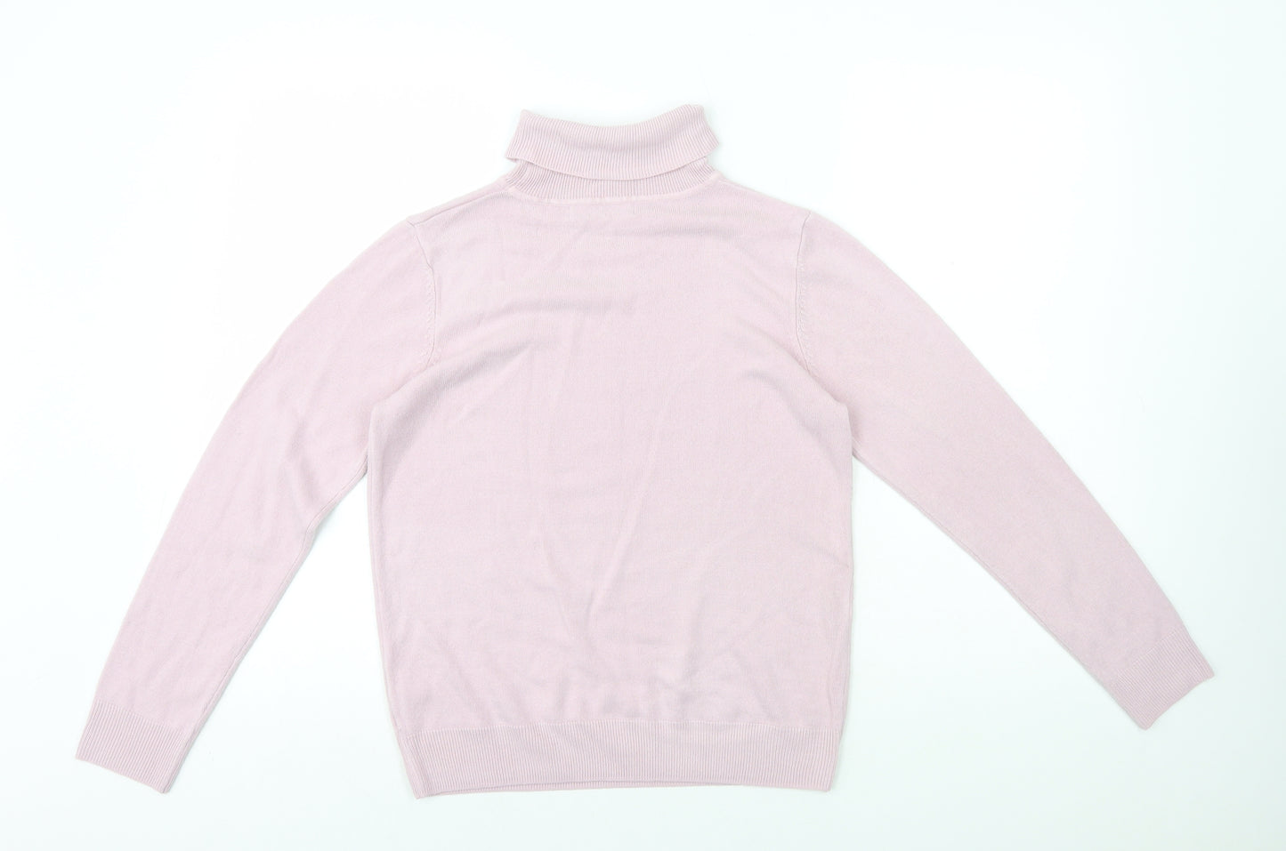 Marks and Spencer Womens Pink Roll Neck Acrylic Pullover Jumper Size 10