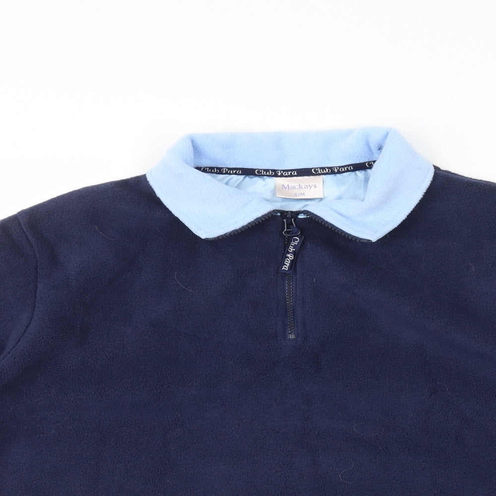 Mackays Mens Blue Collared Polyester Pullover Jumper Size S