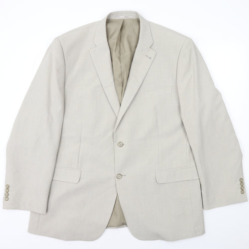 Mansize Mens Ivory Polyester Jacket Suit Jacket Size 2XL