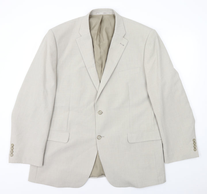 Mansize Mens Ivory Polyester Jacket Suit Jacket Size 2XL