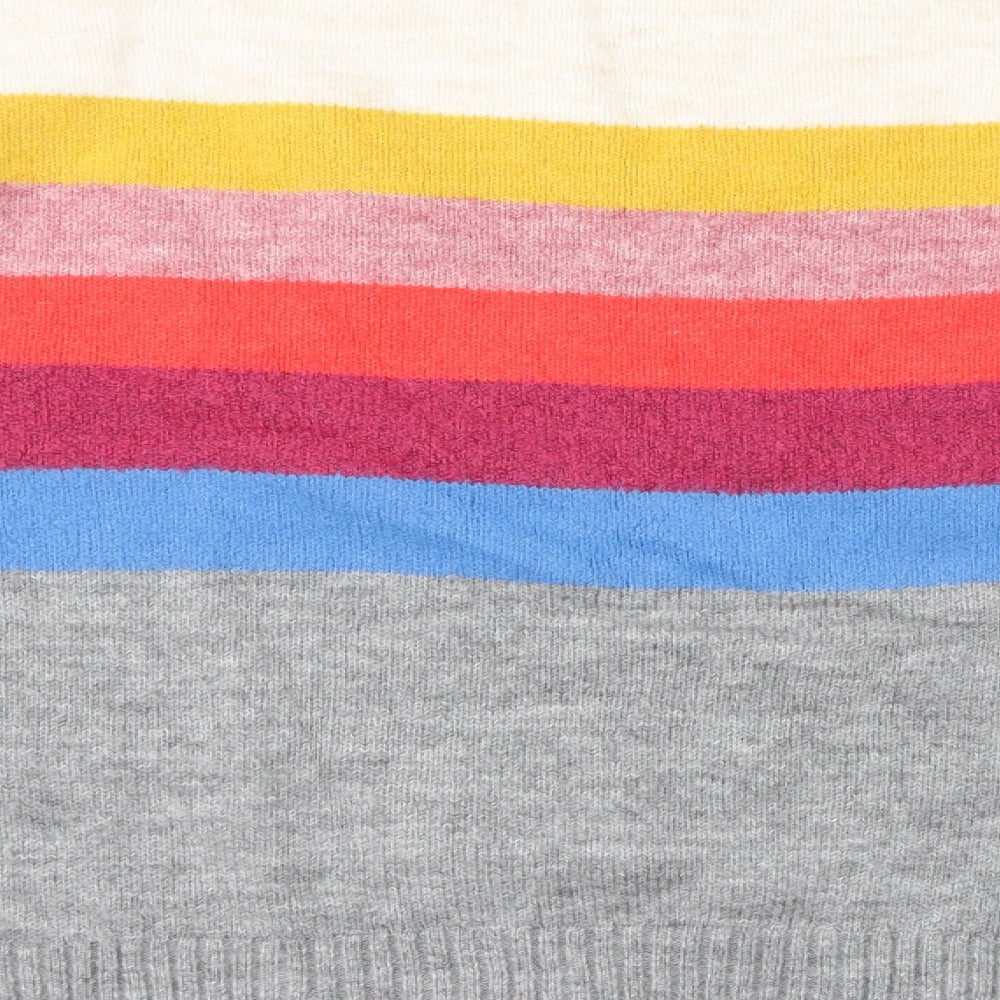 NEXT Womens Multicoloured Round Neck Striped Acrylic Pullover Jumper Size L - Hearts