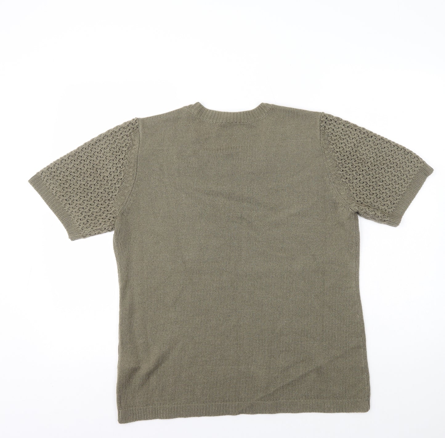 Preworn Womens Green Round Neck Acrylic Pullover Jumper Size 14