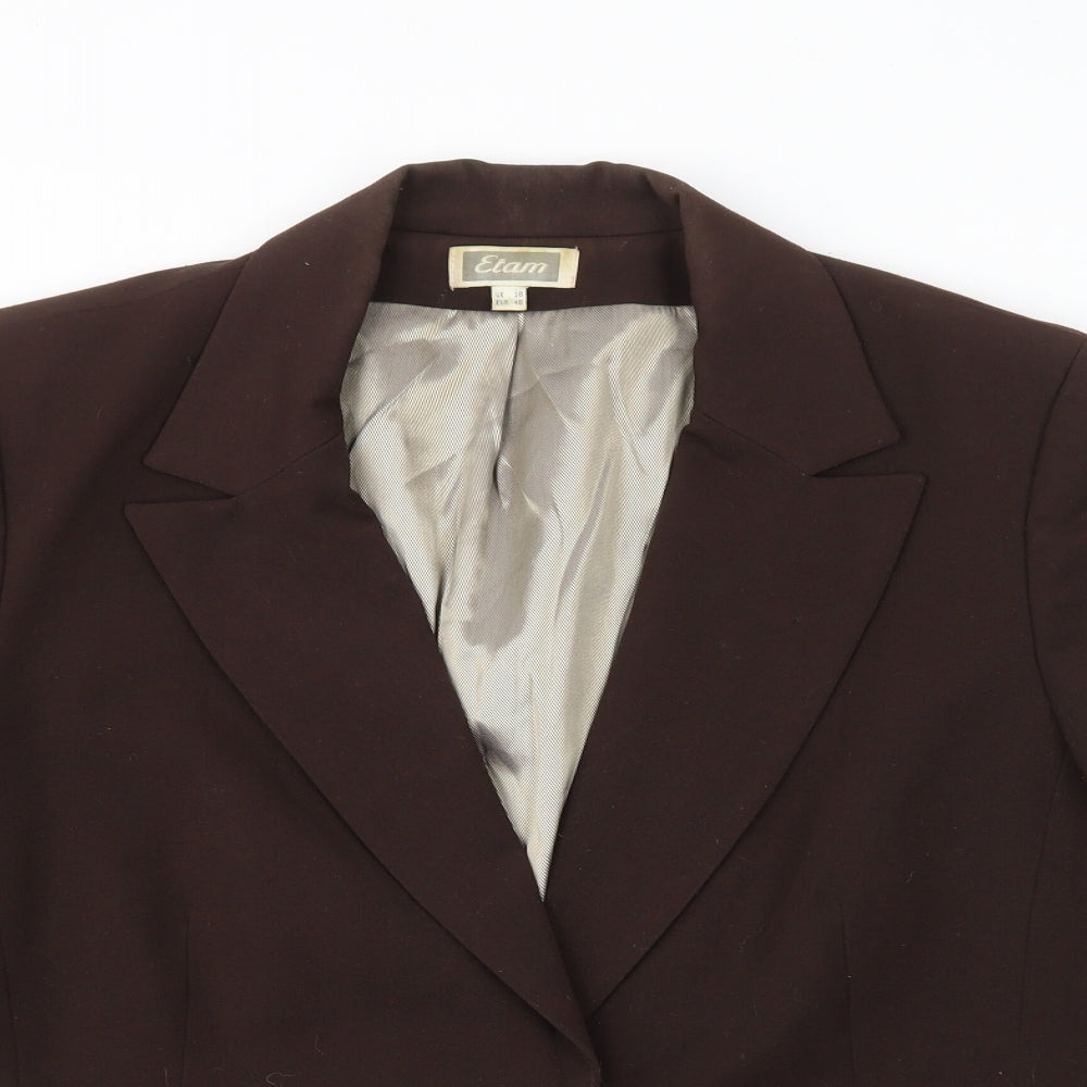 Etam Womens Brown Polyester Jacket Blazer Size 18