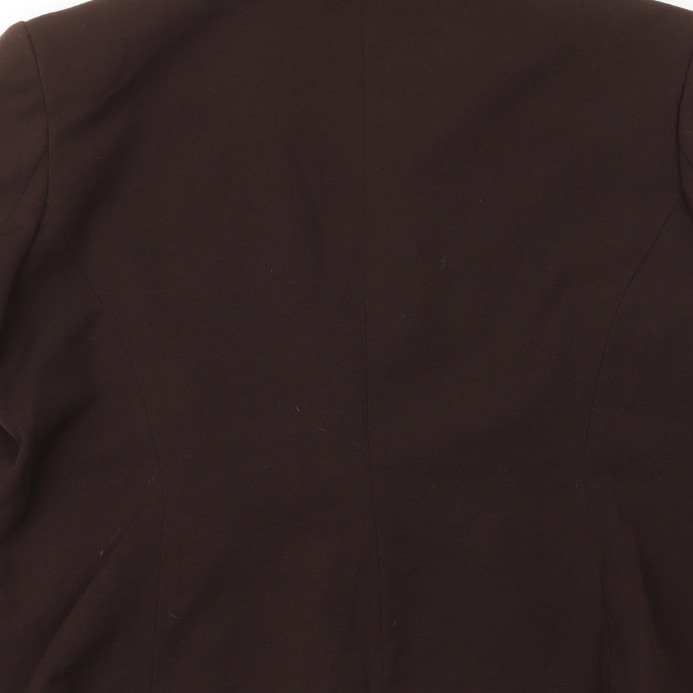 Etam Womens Brown Polyester Jacket Blazer Size 18