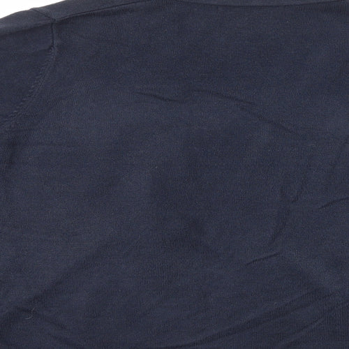 Marks and Spencer Womens Blue V-Neck Acrylic Cardigan Jumper Size XL