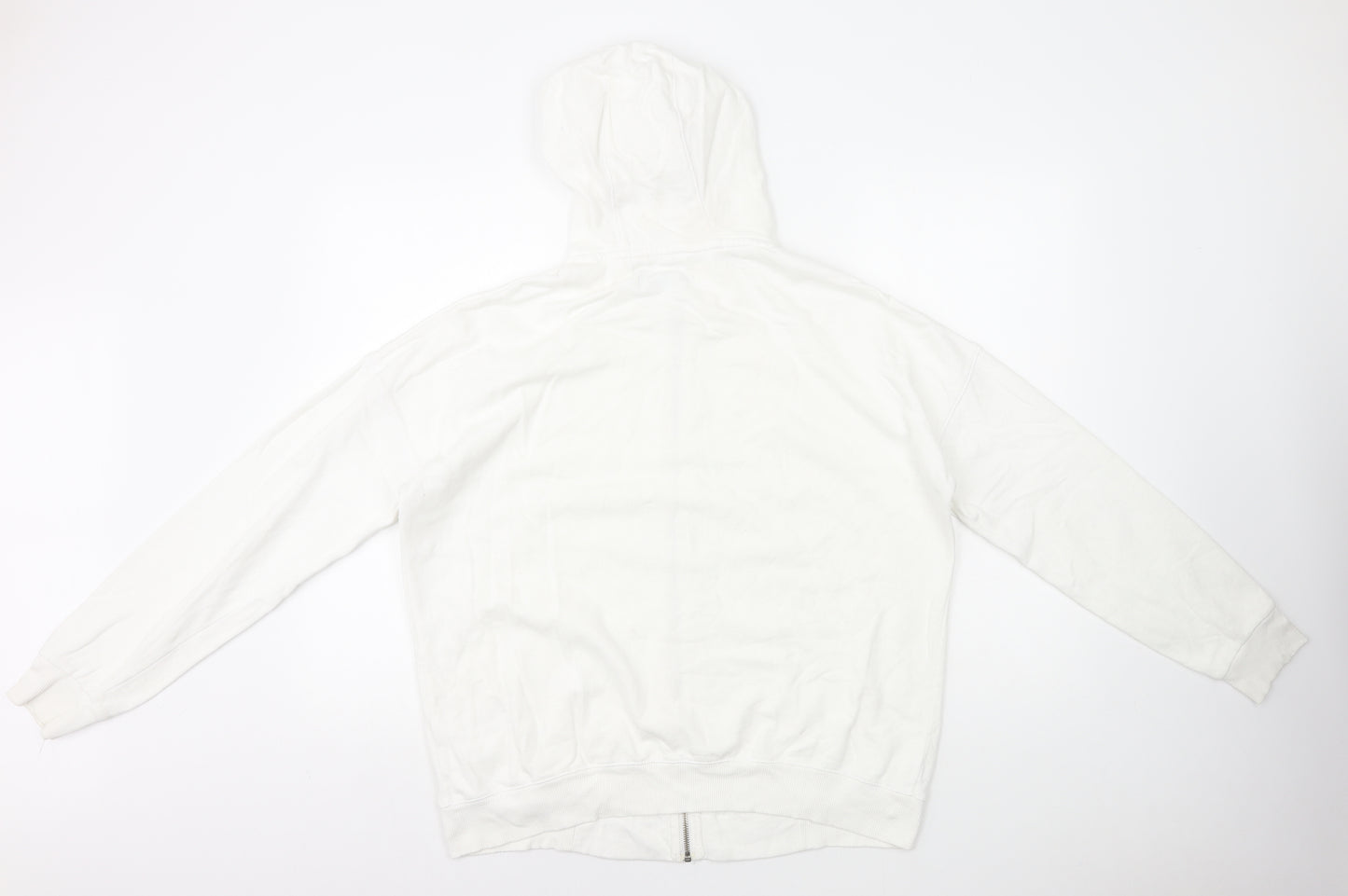 NEXT Womens White Cotton Full Zip Hoodie Size 16 Zip