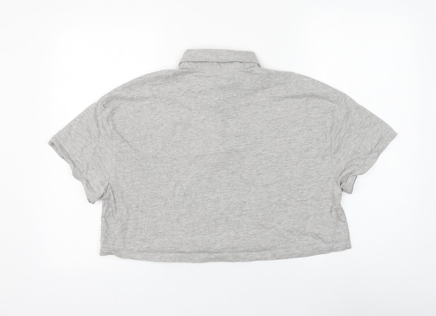 ASOS Womens Grey Camel Cropped Polo Size 10 Collared