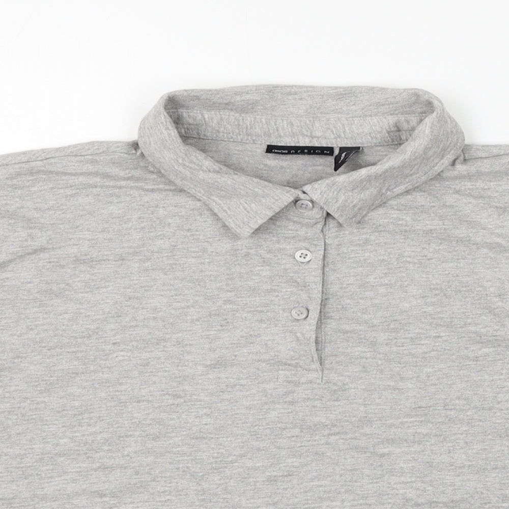 ASOS Womens Grey Camel Cropped Polo Size 10 Collared