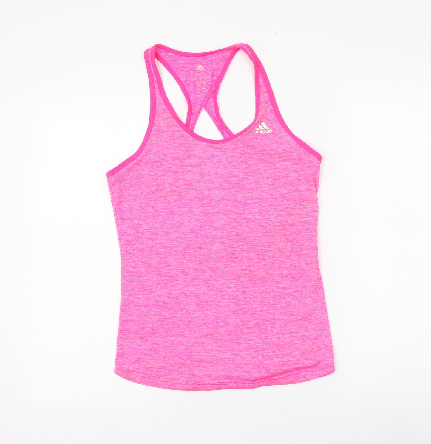 adidas Womens Pink Polyester Basic Tank Size 8 Round Neck Pullover