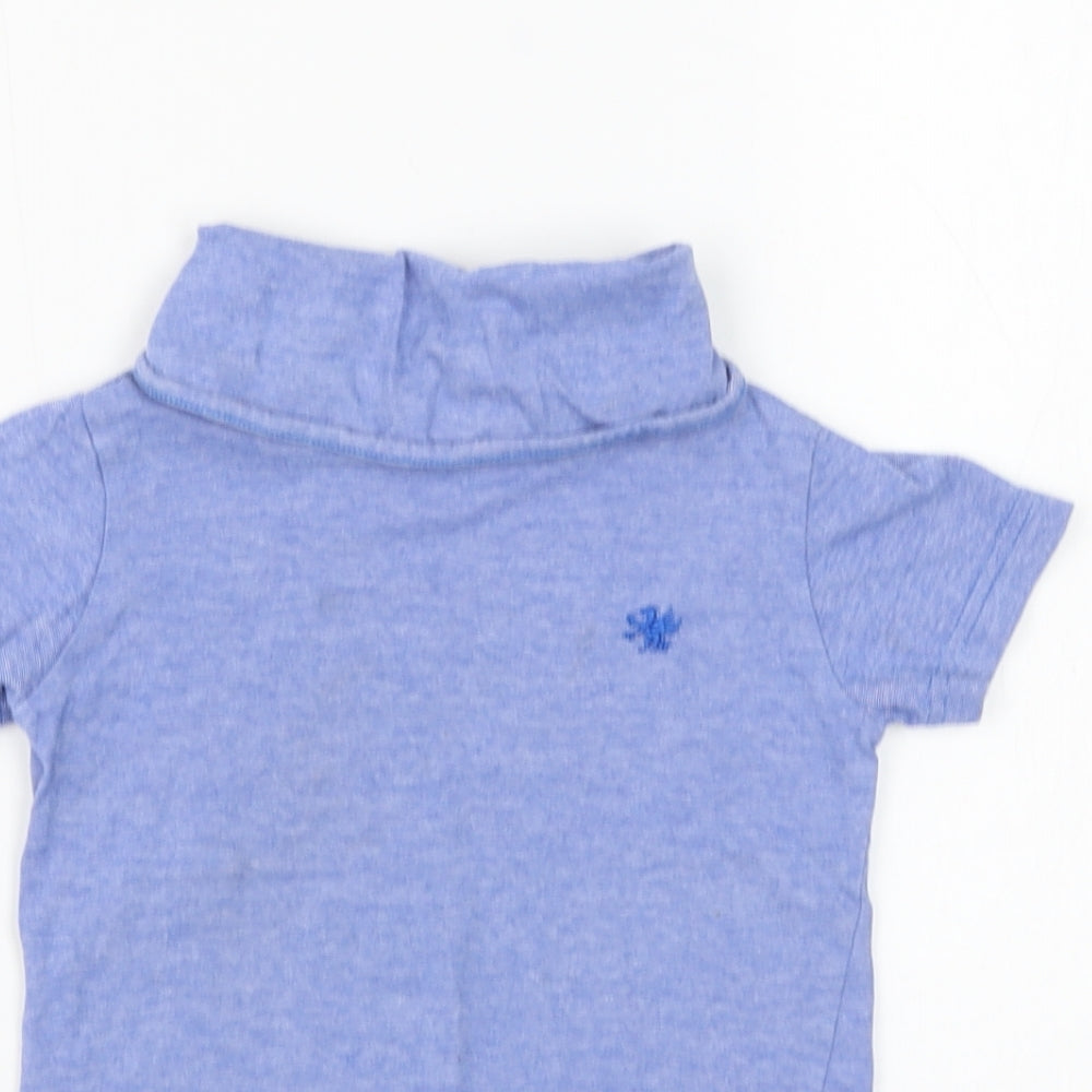 NEXT Boys Blue Cotton Basic T-Shirt Size 3 Years Roll Neck Pullover