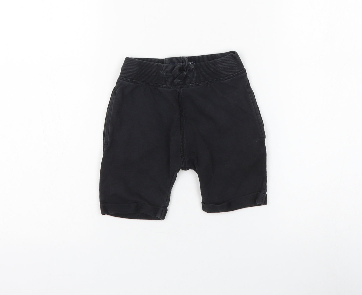 NEXT Boys Black Cotton Sweat Shorts Size 3-4 Years Regular Drawstring