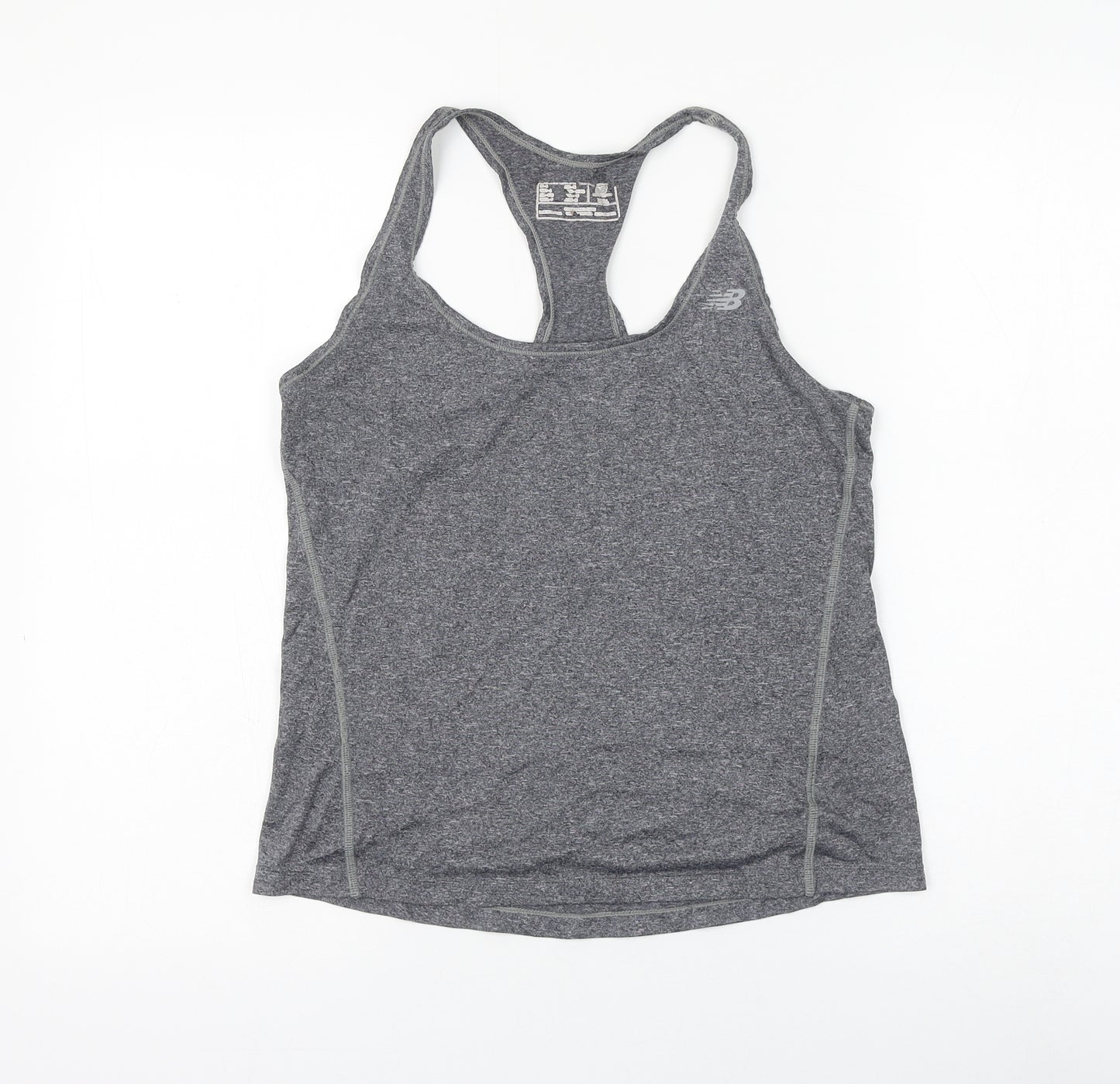 New Balance Womens Grey Polyester Basic Tank Size S Scoop Neck Pullover