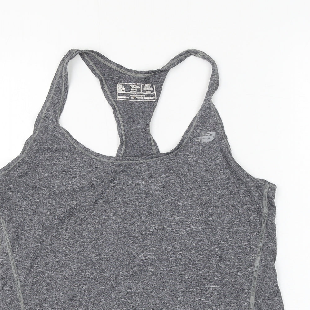 New Balance Womens Grey Polyester Basic Tank Size S Scoop Neck Pullover