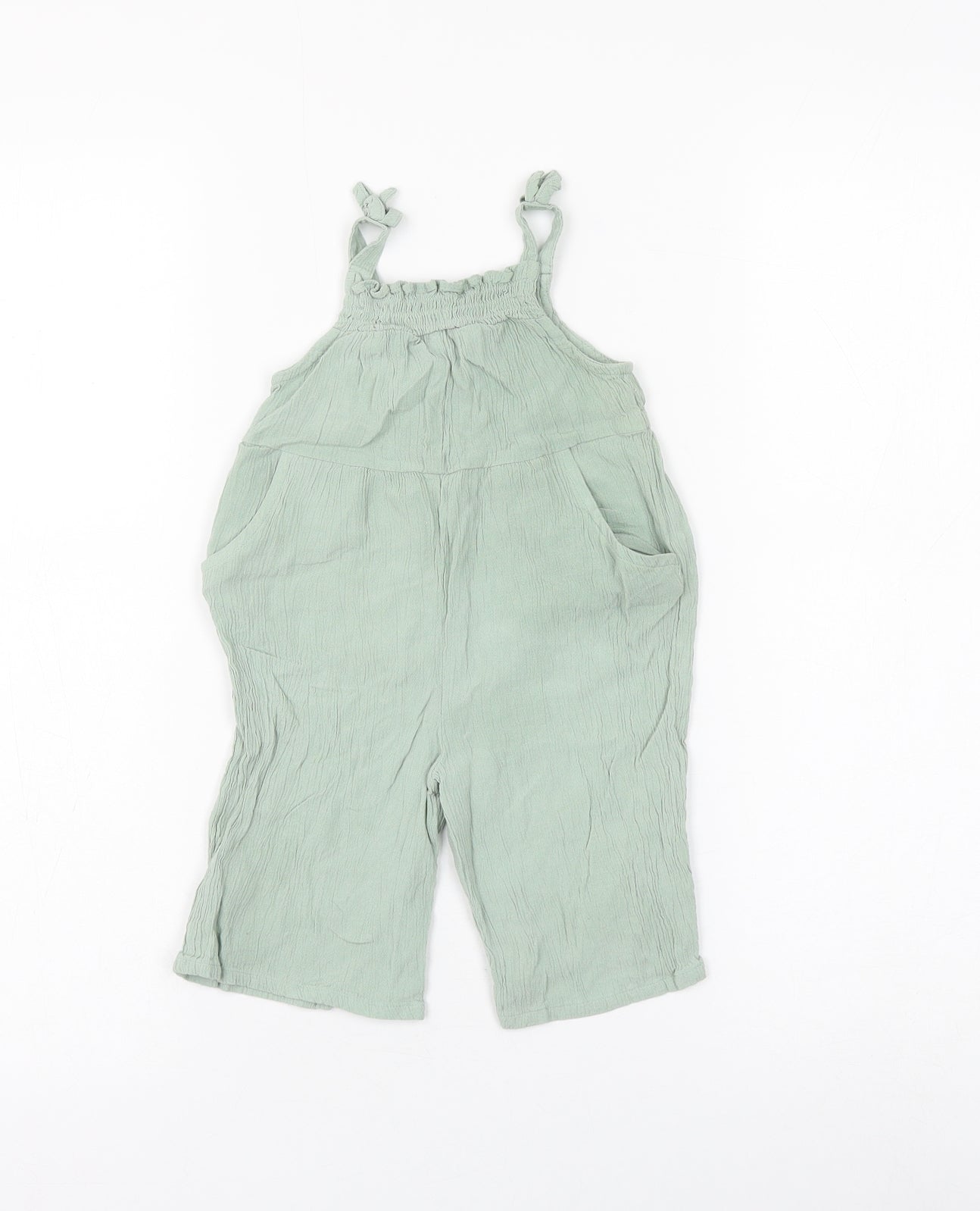 Nutmeg Girls Green Viscose Dungaree One-Piece Size 12-18 Months Pullover