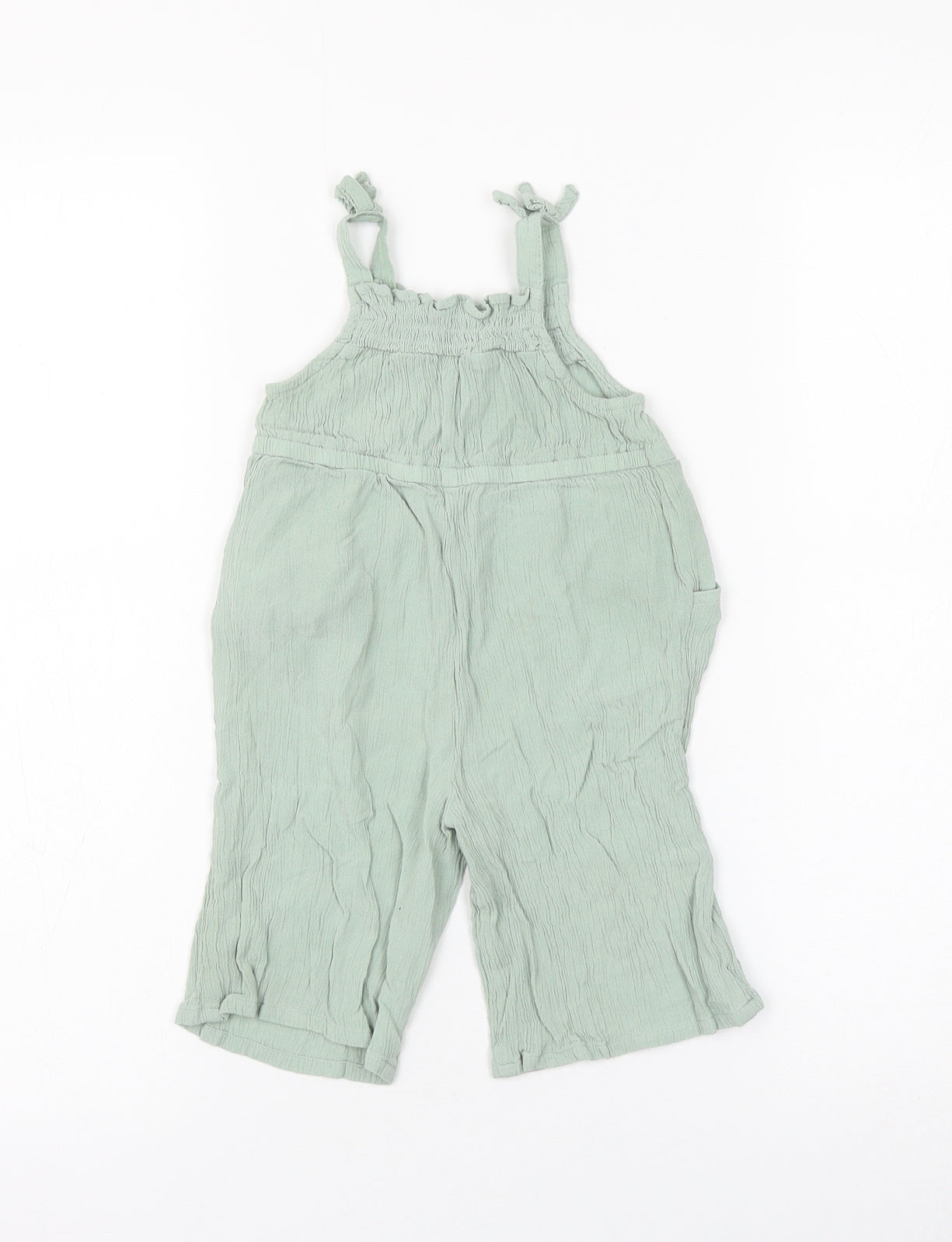 Nutmeg Girls Green Viscose Dungaree One-Piece Size 12-18 Months Pullover