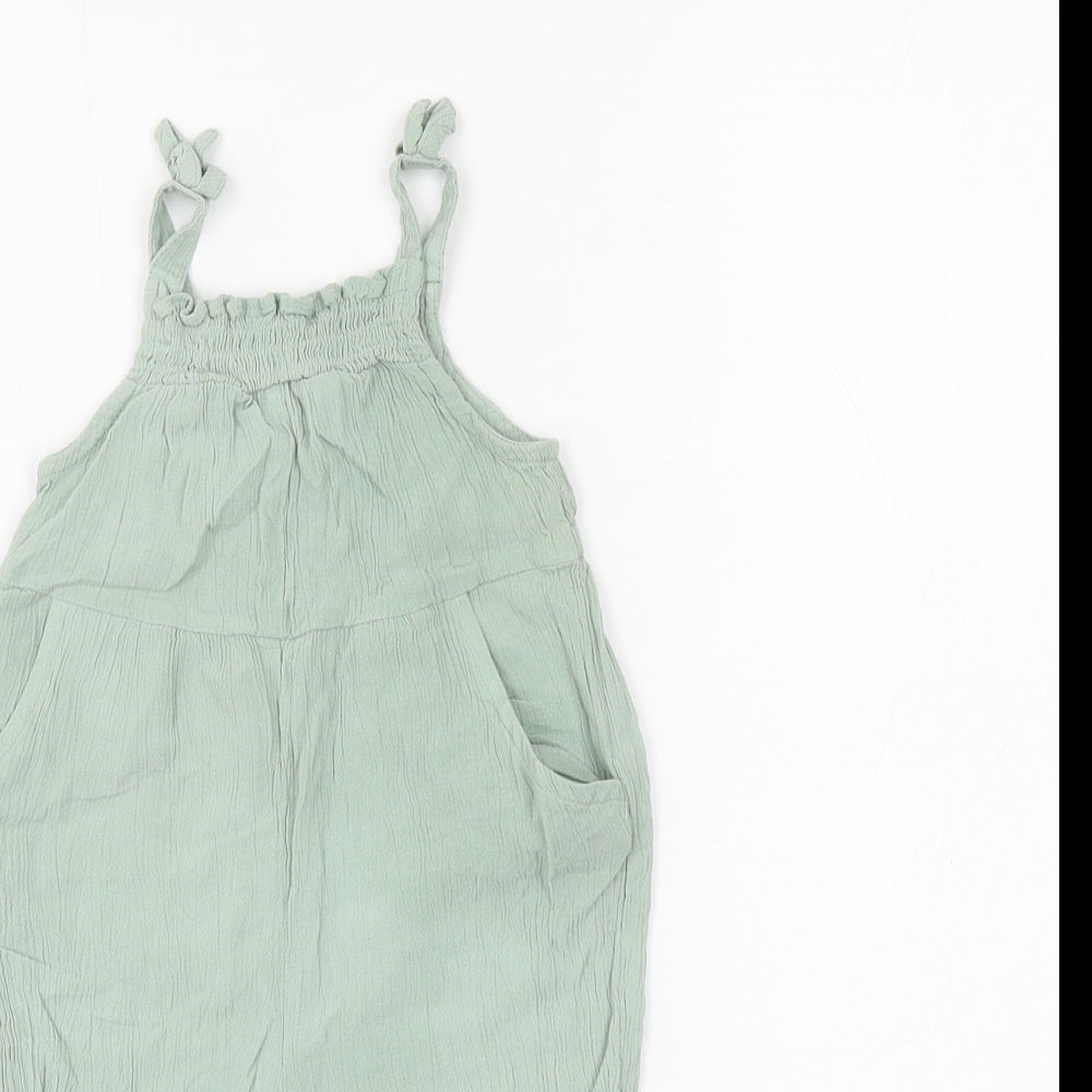 Nutmeg Girls Green Viscose Dungaree One-Piece Size 12-18 Months Pullover
