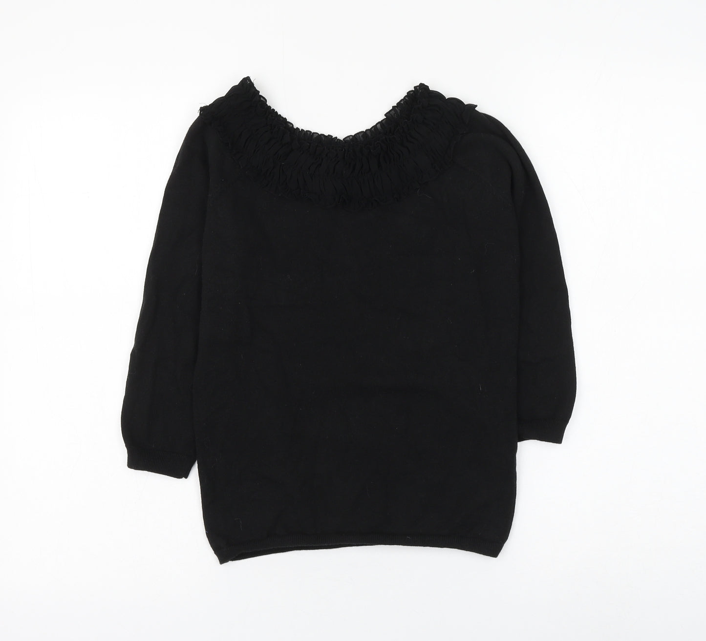 The Limited Womens Black Round Neck Cotton Pullover Jumper Size S