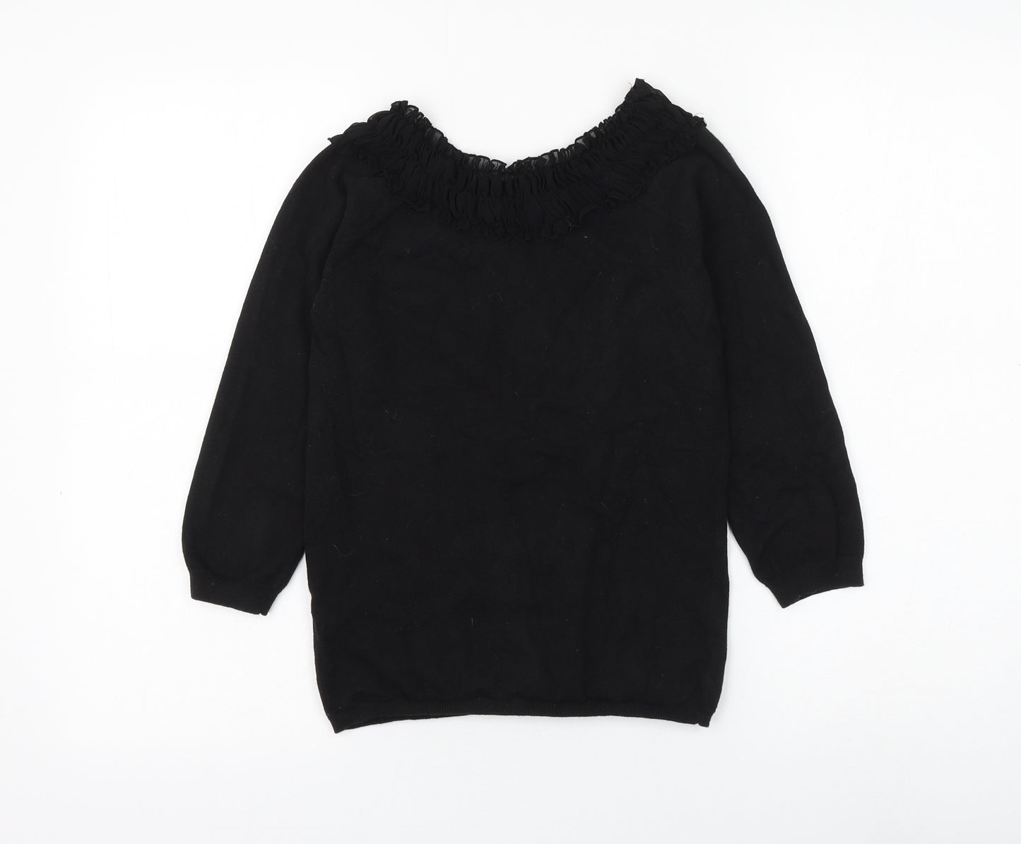 The Limited Womens Black Round Neck Cotton Pullover Jumper Size S