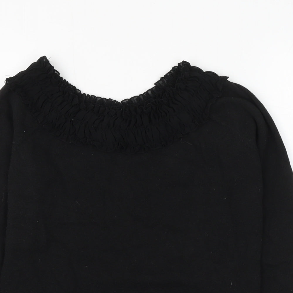 The Limited Womens Black Round Neck Cotton Pullover Jumper Size S