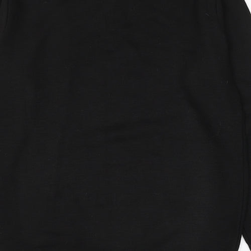 D Project Mens Black Mock Neck Polyester Pullover Jumper Size L