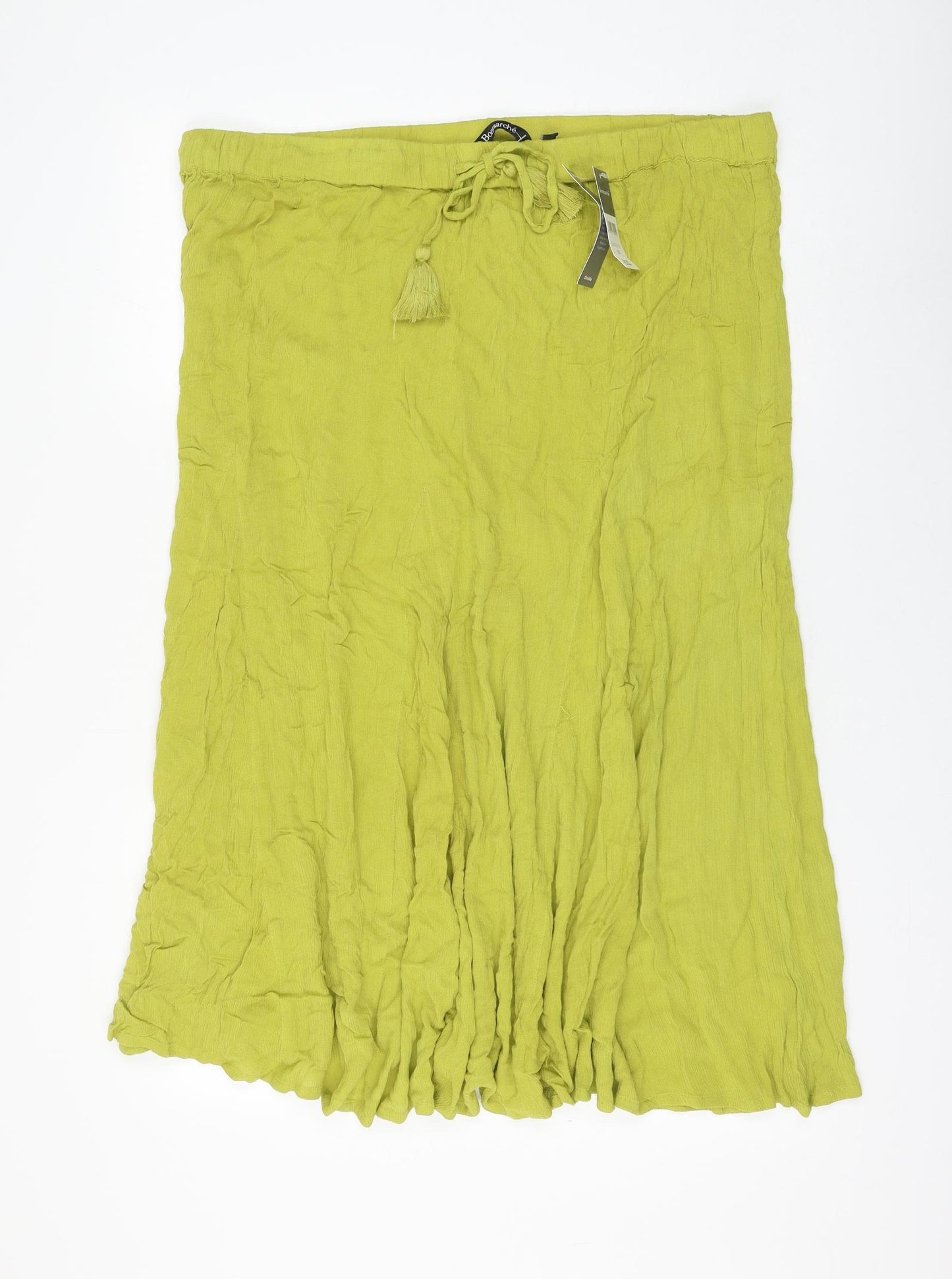 Bonmarché Womens Green Viscose Flare Skirt Size 20 Drawstring