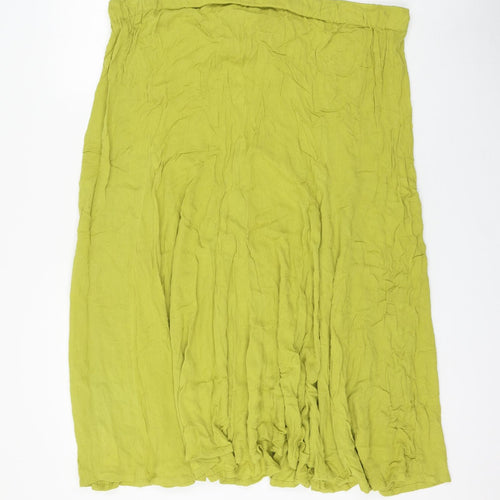 Bonmarché Womens Green Viscose Flare Skirt Size 20 Drawstring