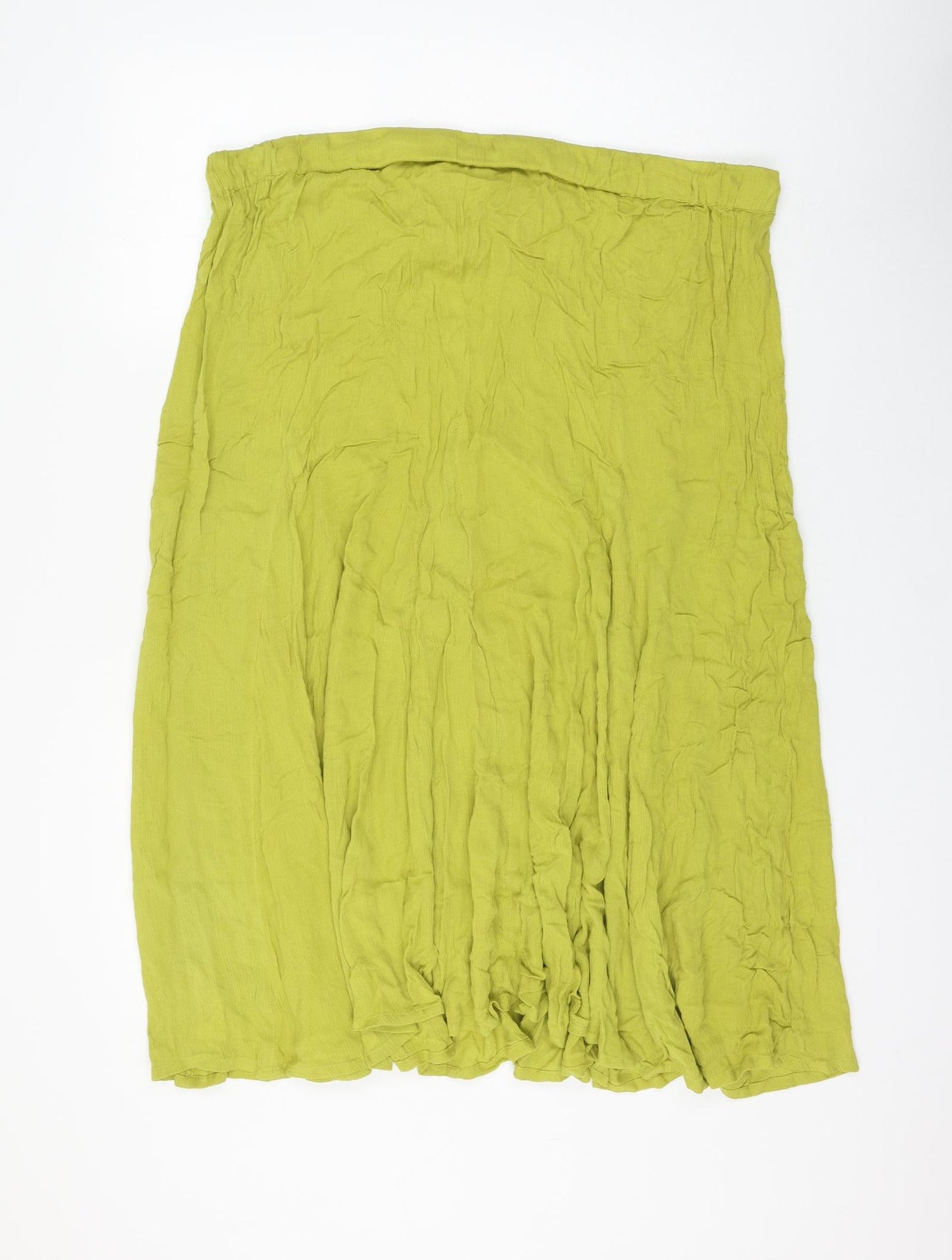 Bonmarché Womens Green Viscose Flare Skirt Size 20 Drawstring