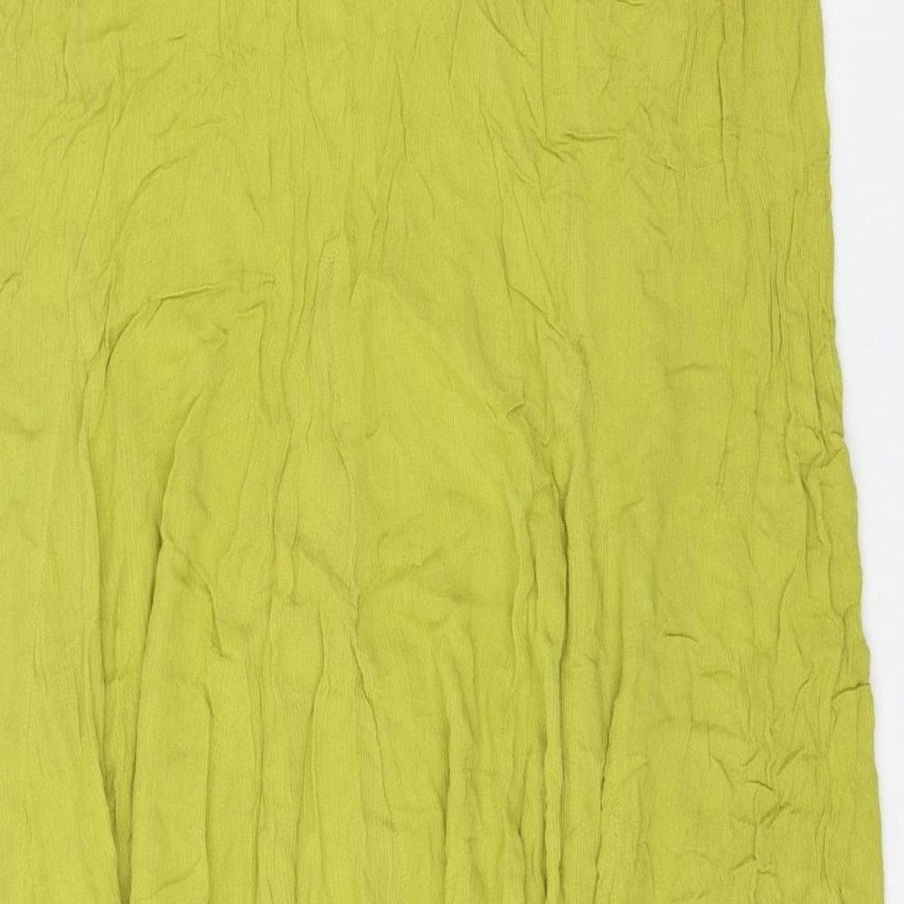 Bonmarché Womens Green Viscose Flare Skirt Size 20 Drawstring