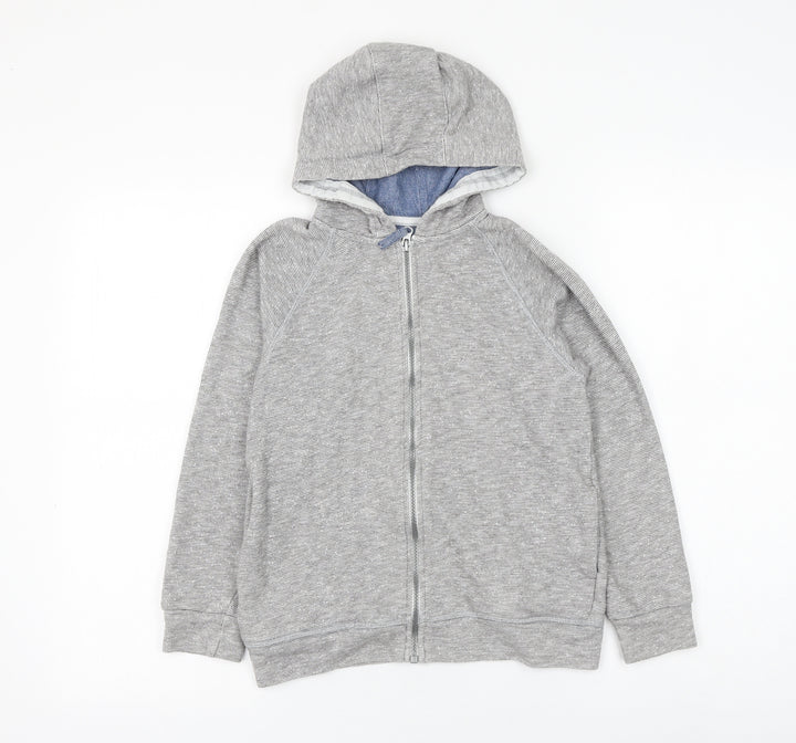 Matalan Boys Grey Cotton Full Zip Hoodie Size 10 Years Zip