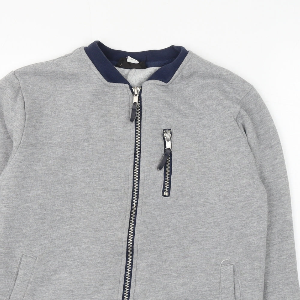 River Island Boys Grey Polyester Full Zip Sweatshirt Size 9-10 Years Zip