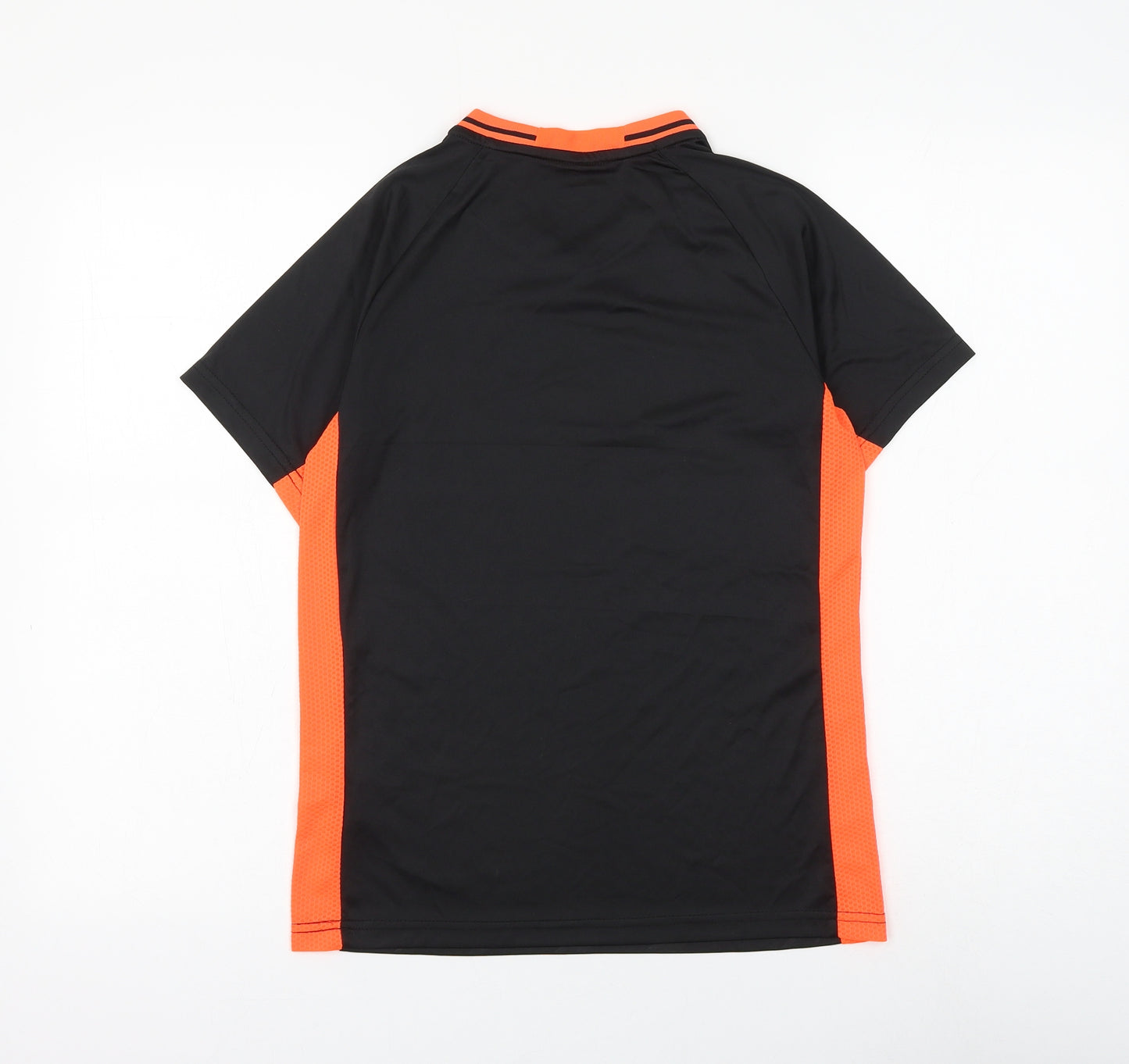 Lidong Boys Black Polyester Basic T-Shirt Size 11-12 Years V-Neck Pullover