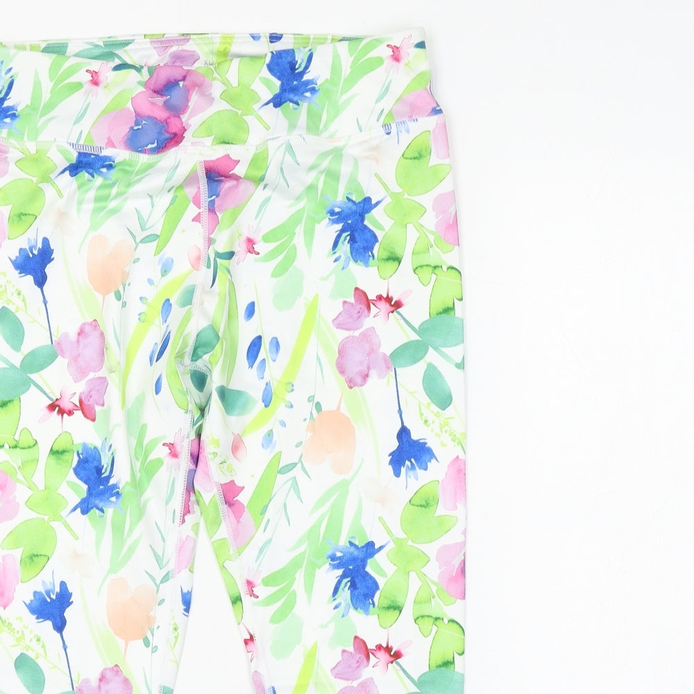 Preworn Womens Multicoloured Floral Polyester Compression Leggings Size XL L20 in Regular