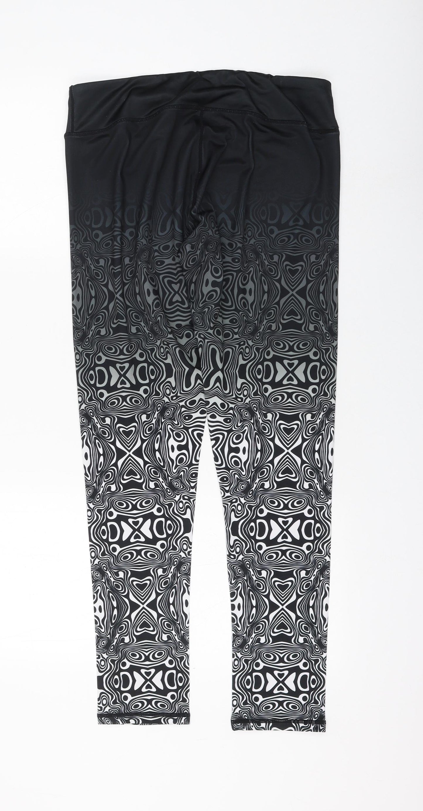 prew Womens Black Geometric Polyester Compression Leggings Size XL L27 in Regular Pullover