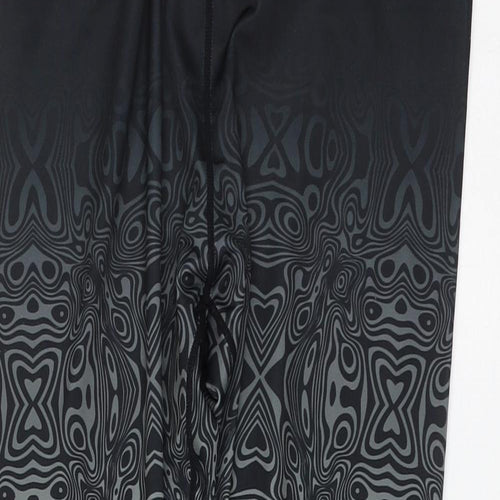 prew Womens Black Geometric Polyester Compression Leggings Size XL L27 in Regular Pullover