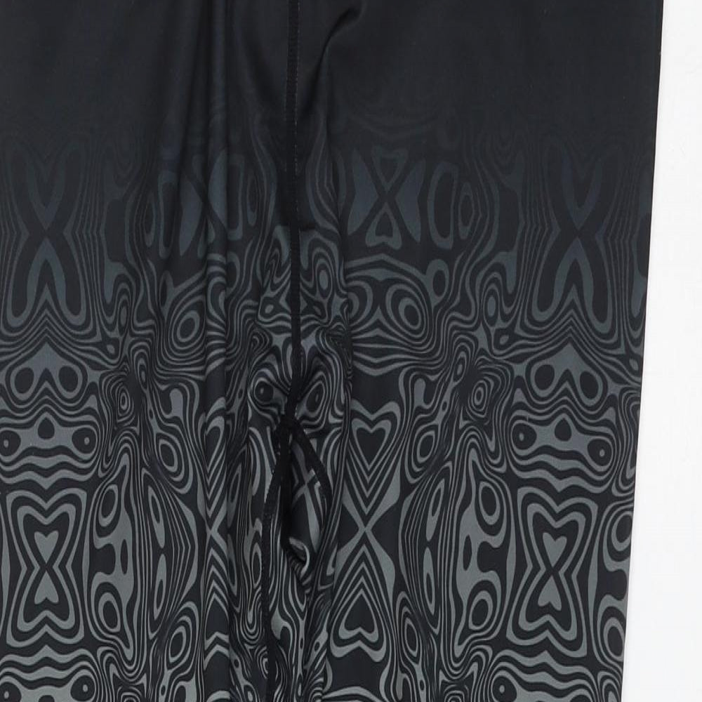 prew Womens Black Geometric Polyester Compression Leggings Size XL L27 in Regular Pullover