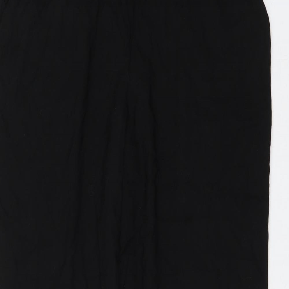 H&M Womens Black Viscose Trousers Size 12 L29 in Regular