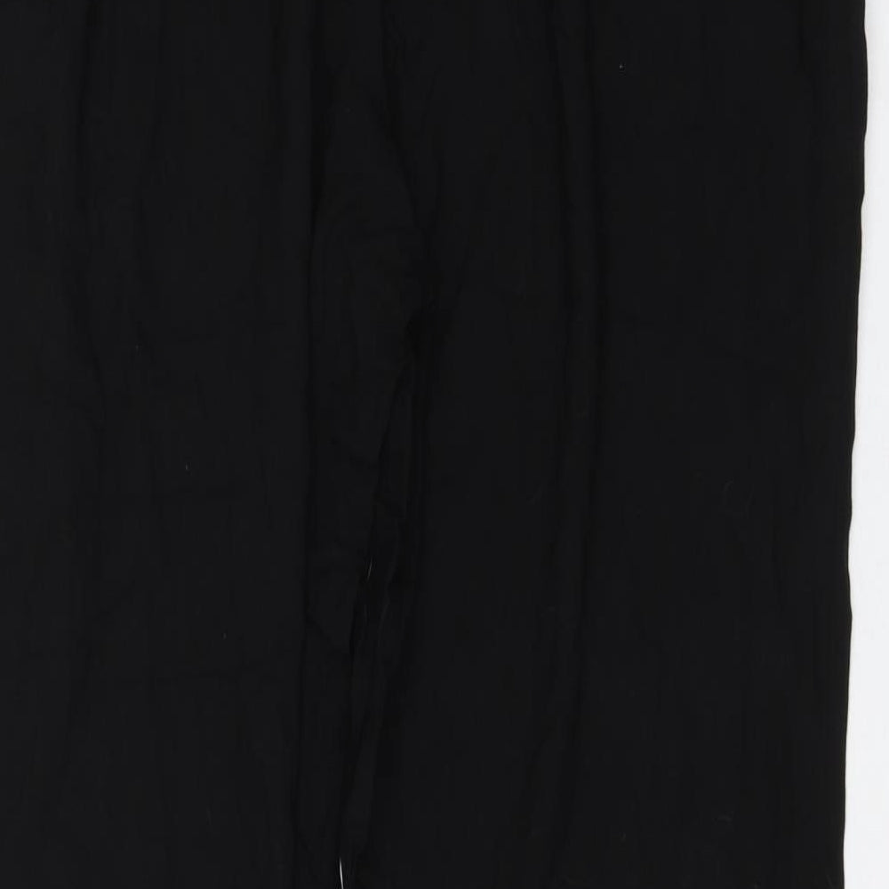 H&M Womens Black Viscose Trousers Size 12 L29 in Regular