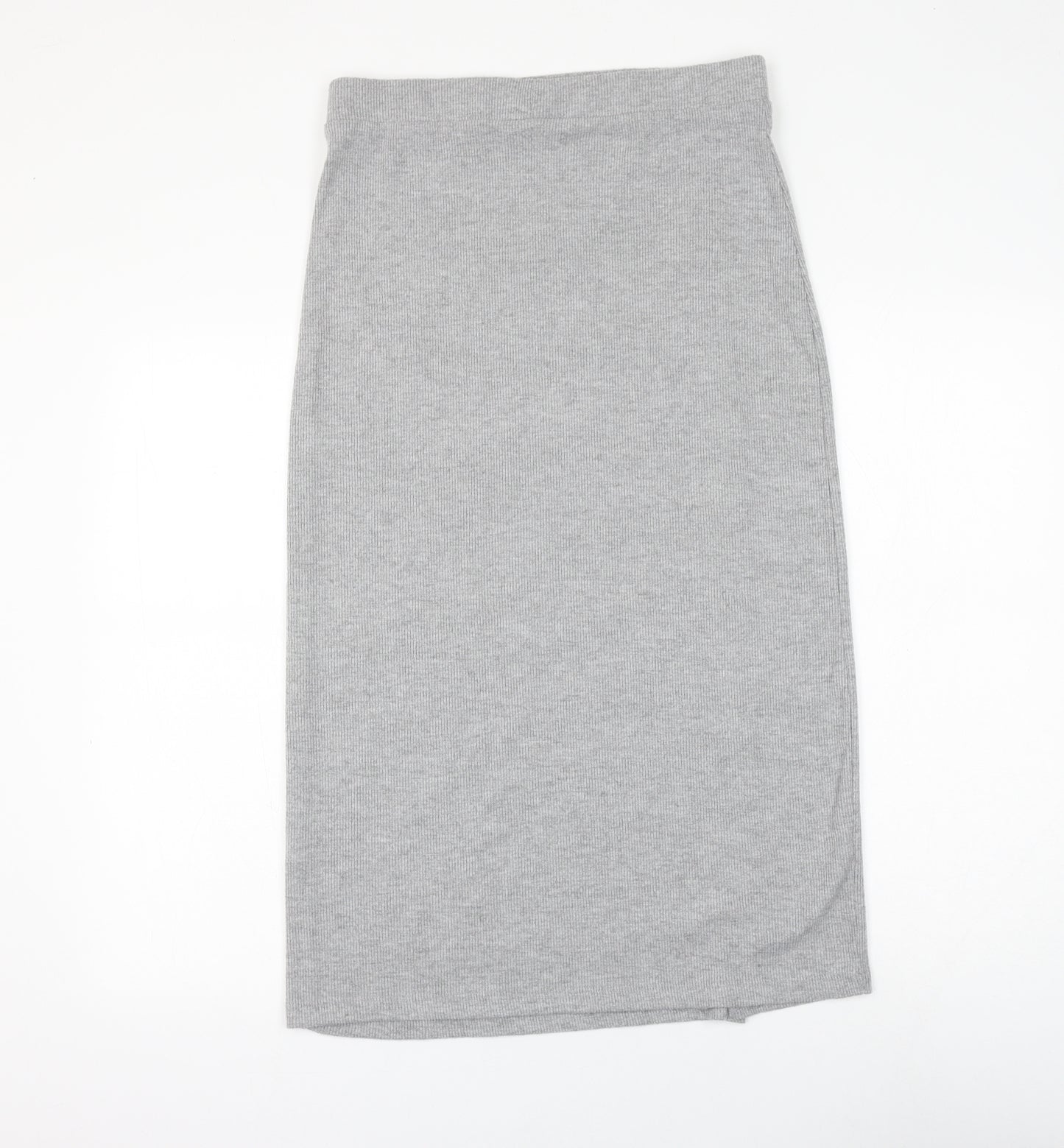 George Womens Grey Polyester Straight & Pencil Skirt Size 14 Button