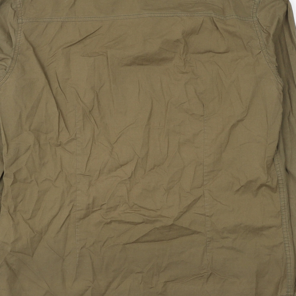 Juicy Trends Womens Green Cotton Basic Button-Up Size S Collared