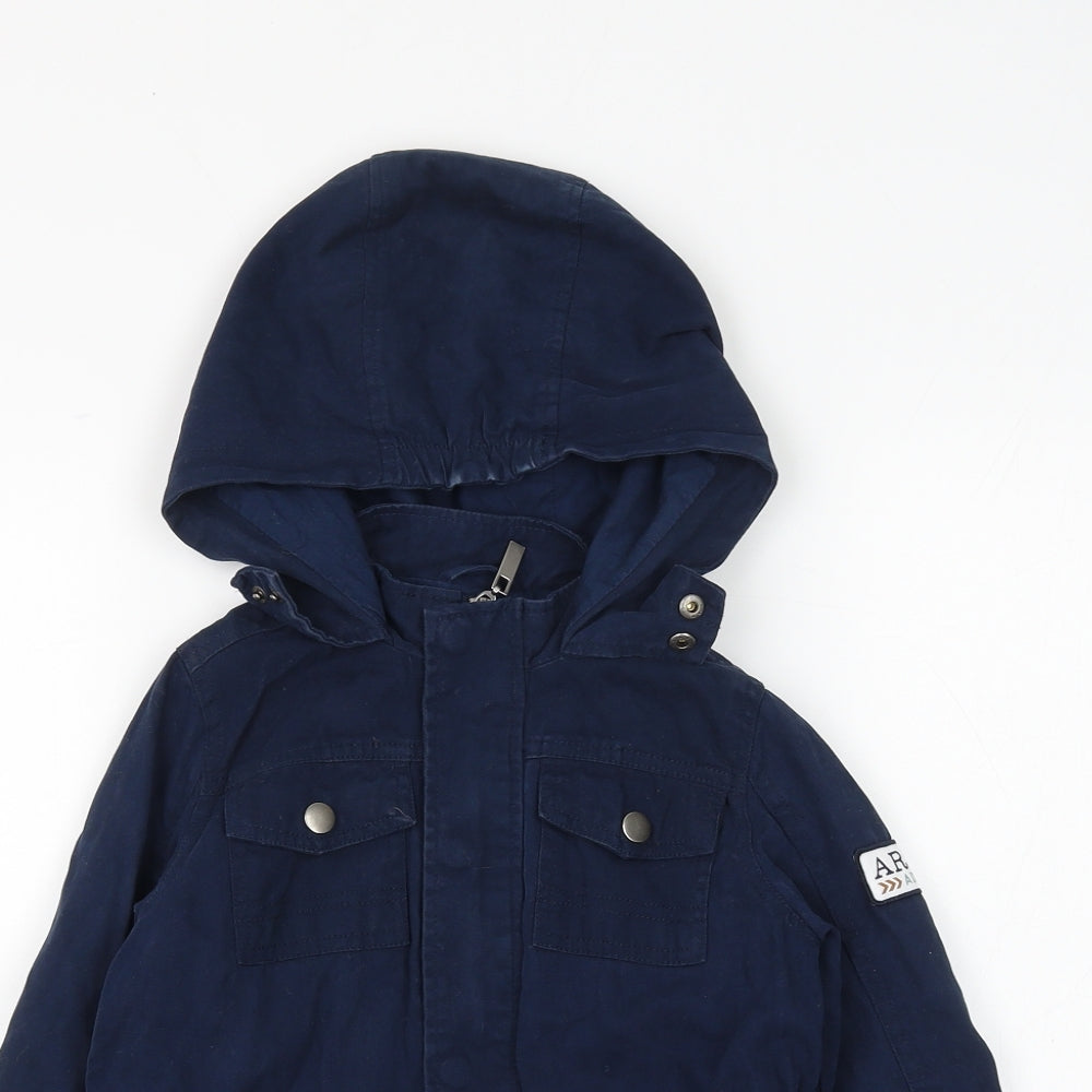 La Redoute Boys Blue Overcoat Coat Size 5 Years Zip