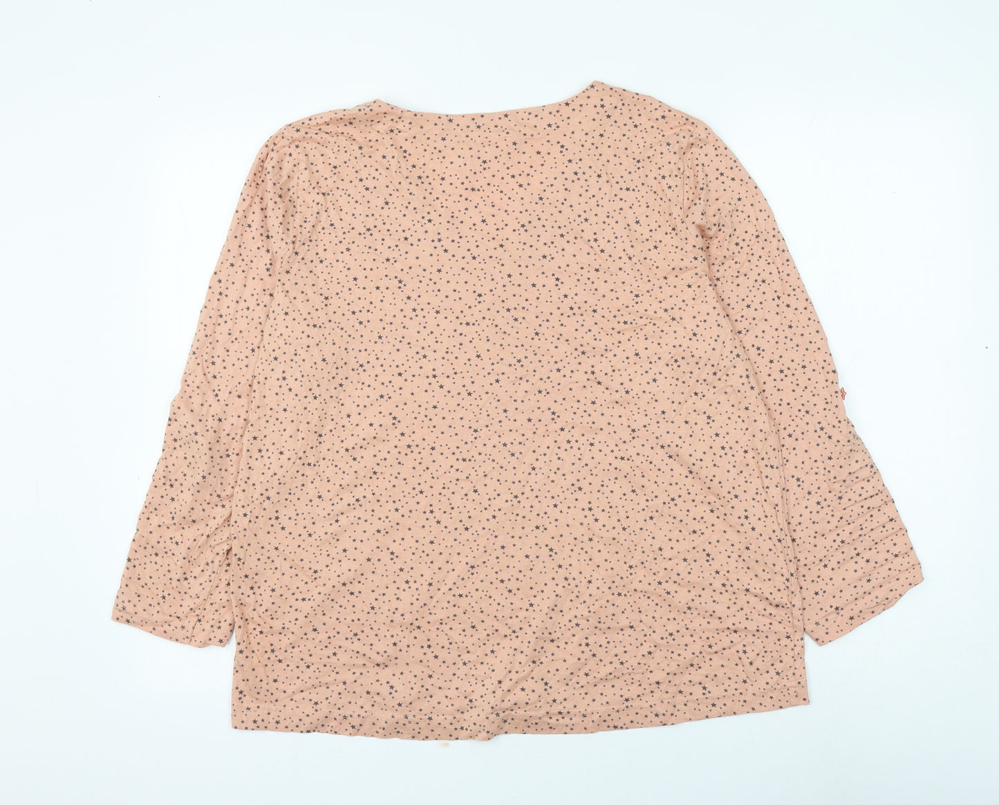 Ambria Womens Pink Geometric Cotton Basic Blouse Size 20 V-Neck - Star