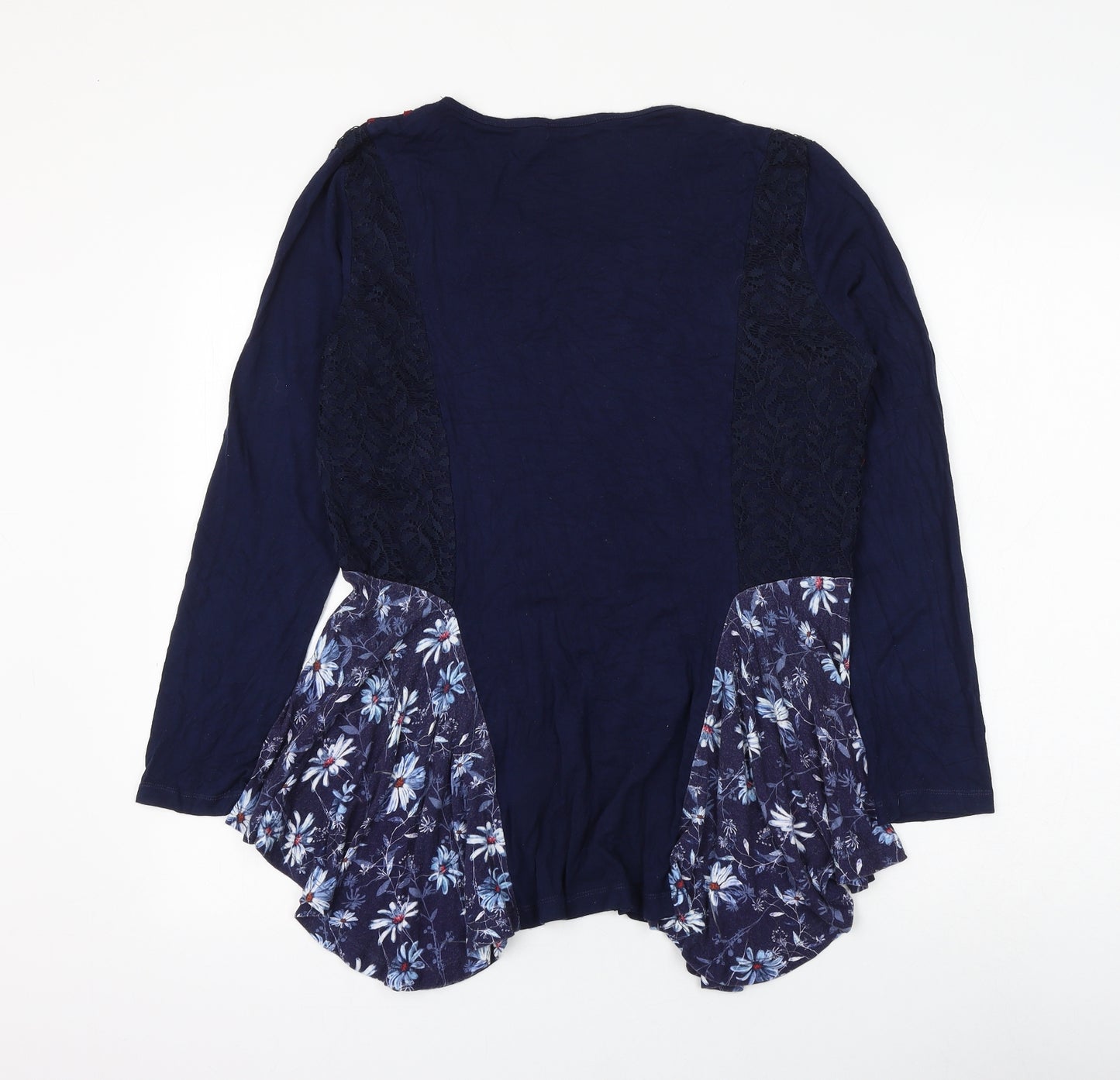 Joe Browns Womens Blue Floral Viscose Basic Blouse Size 14 Square Neck